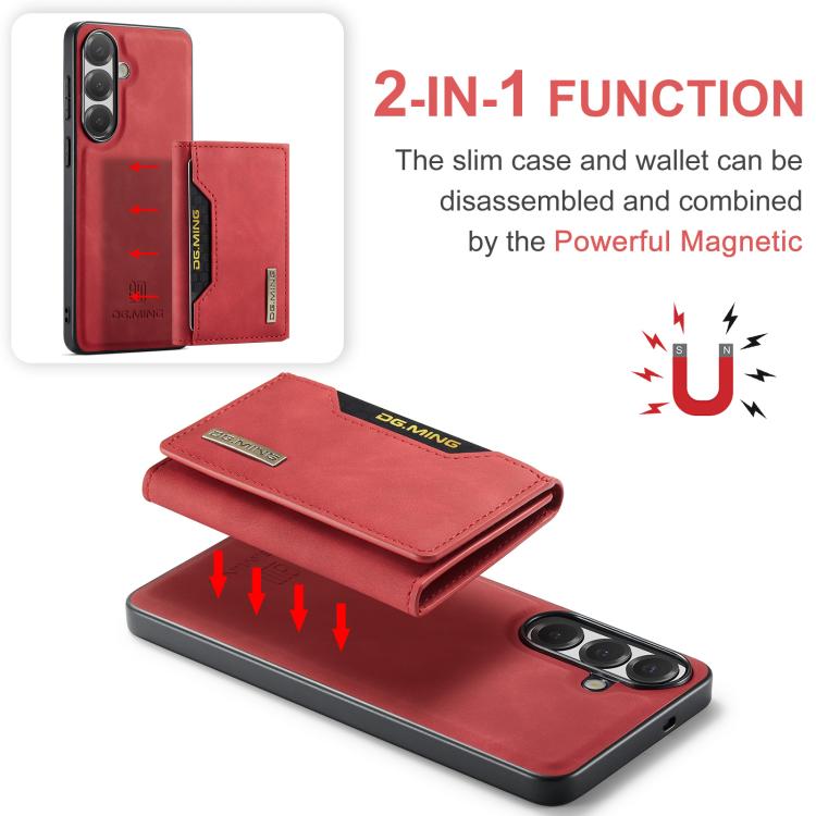 For Samsung Galaxy S26+ 5G DG.MING M2 Series 3-Fold Multi Card Bag + Magnetic Phone Case