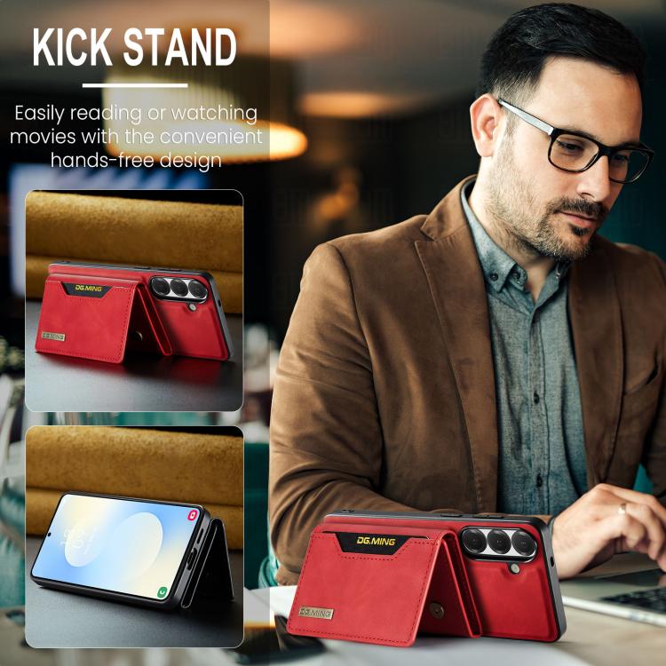 For Samsung Galaxy S26+ 5G DG.MING M2 Series 3-Fold Multi Card Bag + Magnetic Phone Case