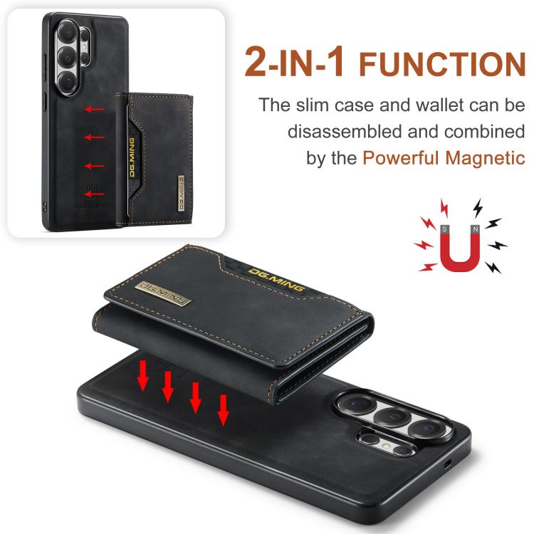 For Samsung Galaxy S26 Ultra 5G DG.MING M2 Series 3-Fold Multi Card Bag + Magnetic Phone Case