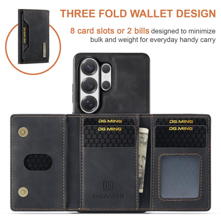For Samsung Galaxy S26 Ultra 5G DG.MING M2 Series 3-Fold Multi Card Bag + Magnetic Phone Case
