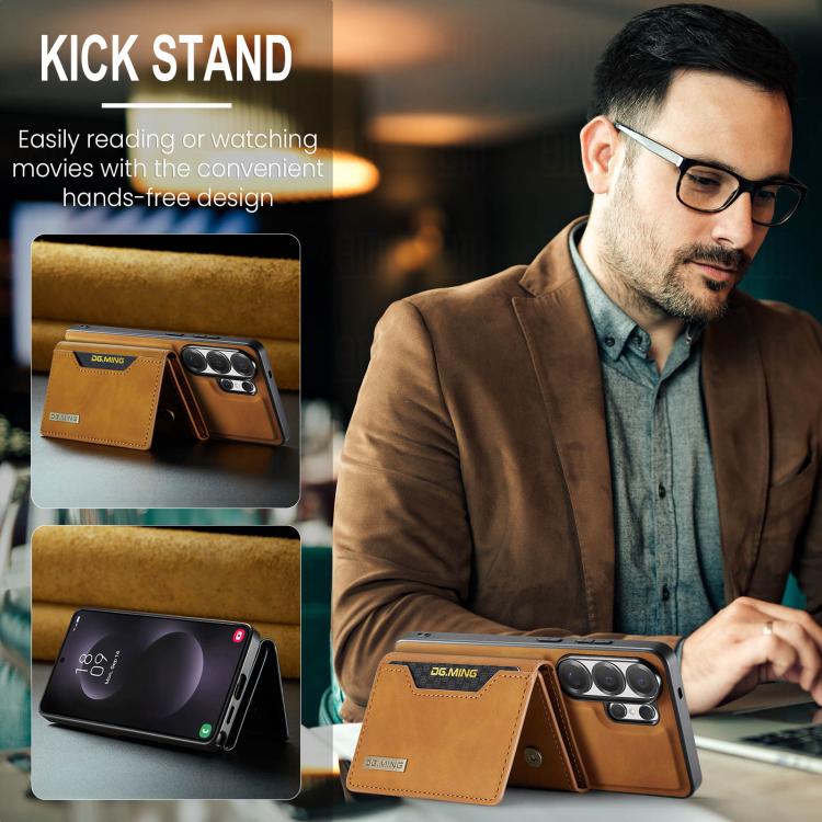 For Samsung Galaxy S26 Ultra 5G DG.MING M2 Series 3-Fold Multi Card Bag + Magnetic Phone Case
