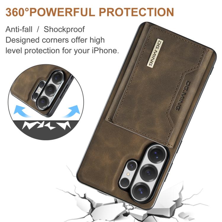 For Samsung Galaxy S26 Ultra 5G DG.MING M2 Series 3-Fold Multi Card Bag + Magnetic Phone Case