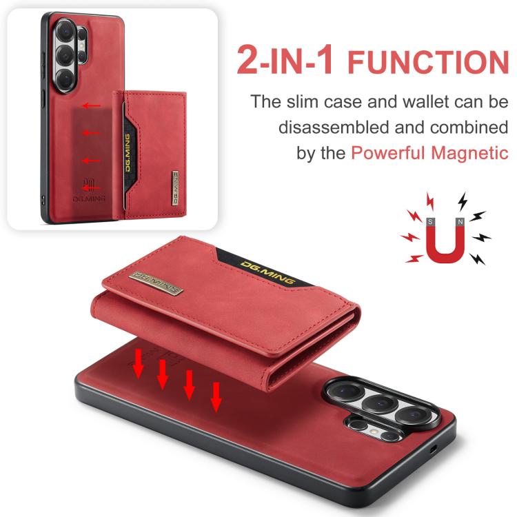 For Samsung Galaxy S26 Ultra 5G DG.MING M2 Series 3-Fold Multi Card Bag + Magnetic Phone Case