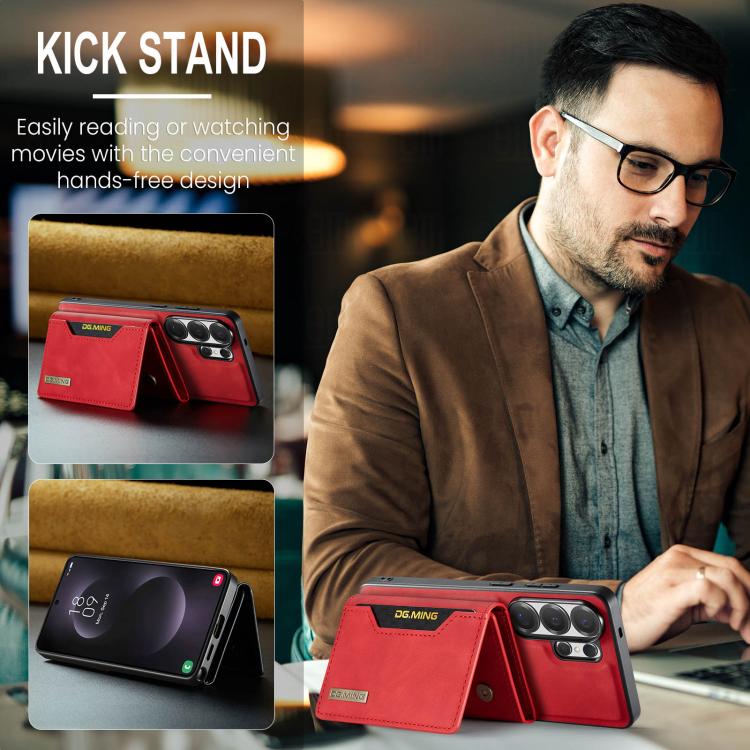 For Samsung Galaxy S26 Ultra 5G DG.MING M2 Series 3-Fold Multi Card Bag + Magnetic Phone Case