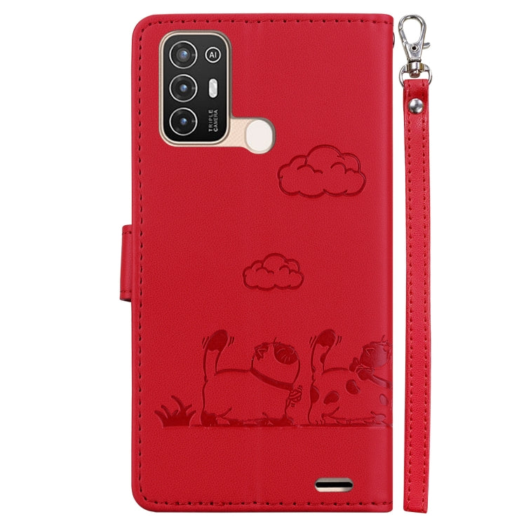 For ZTE Blade A52 Cute Cats RFID Leather Phone Case