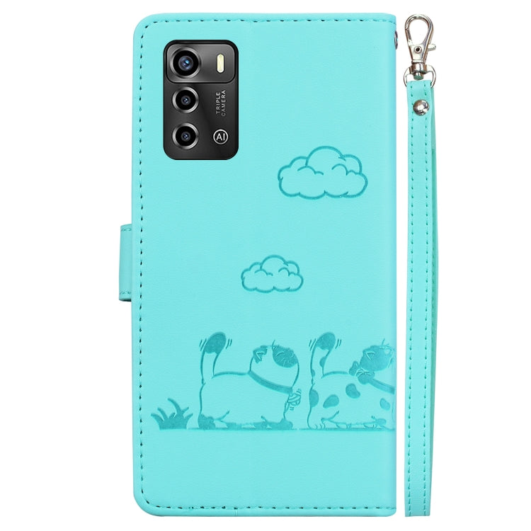 For ZTE Blade A72 / V40 Vita Cute Cats RFID Leather Phone Case