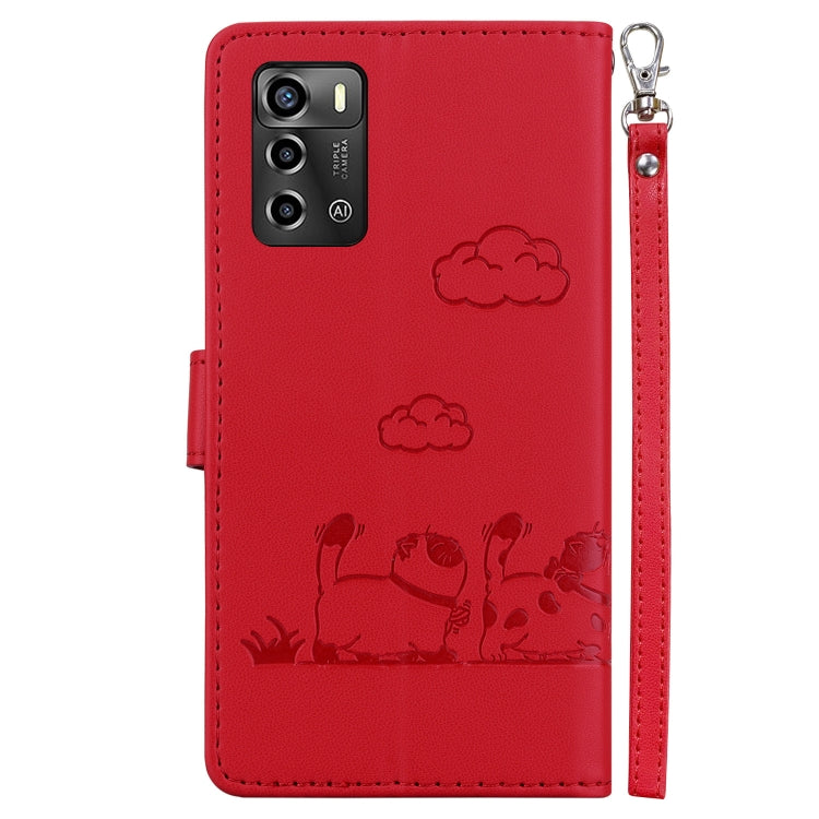 For ZTE Blade A72 / V40 Vita Cute Cats RFID Leather Phone Case