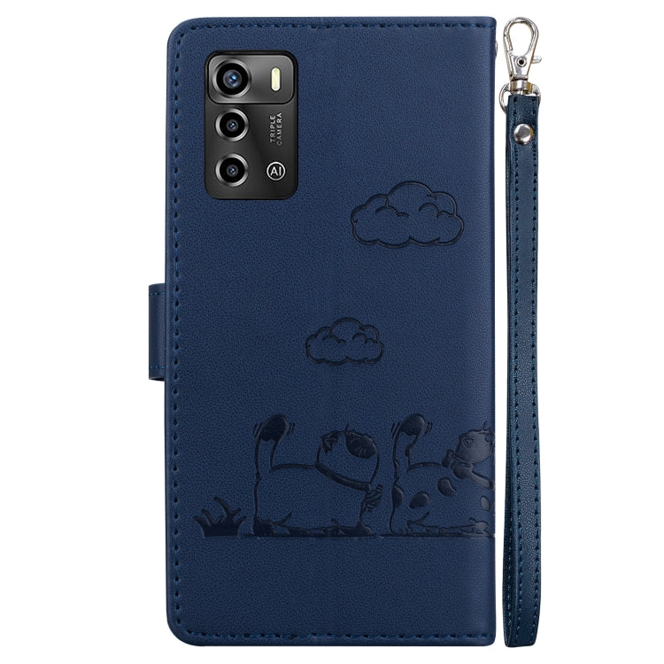 For ZTE Blade A72 / V40 Vita Cute Cats RFID Leather Phone Case