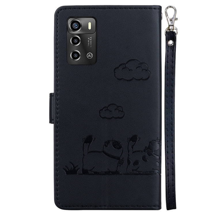 For ZTE Blade A72 / V40 Vita Cute Cats RFID Leather Phone Case
