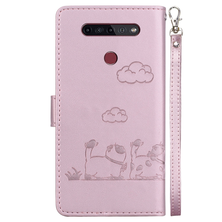 For LG K41S / K51S Cute Cats RFID Leather Phone Case