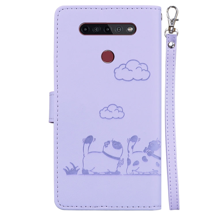For LG K41S / K51S Cute Cats RFID Leather Phone Case
