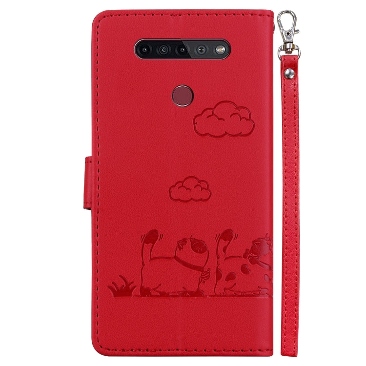 For LG K41S / K51S Cute Cats RFID Leather Phone Case