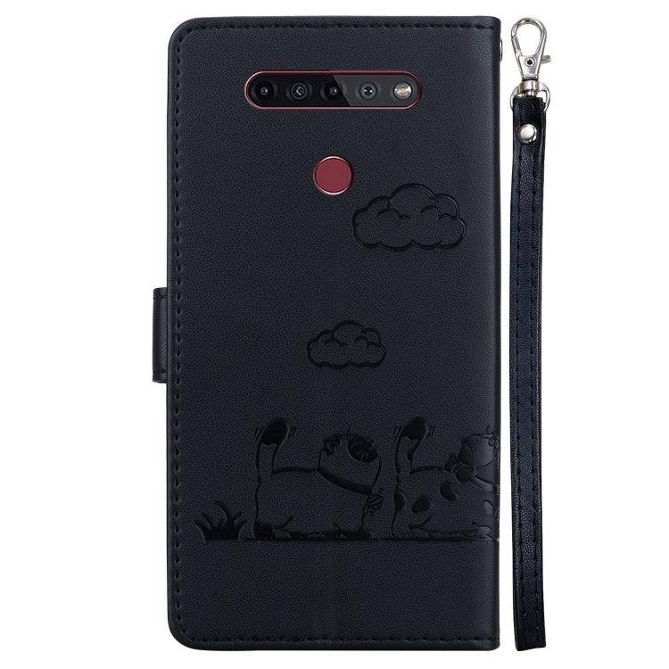 For LG K41S / K51S Cute Cats RFID Leather Phone Case