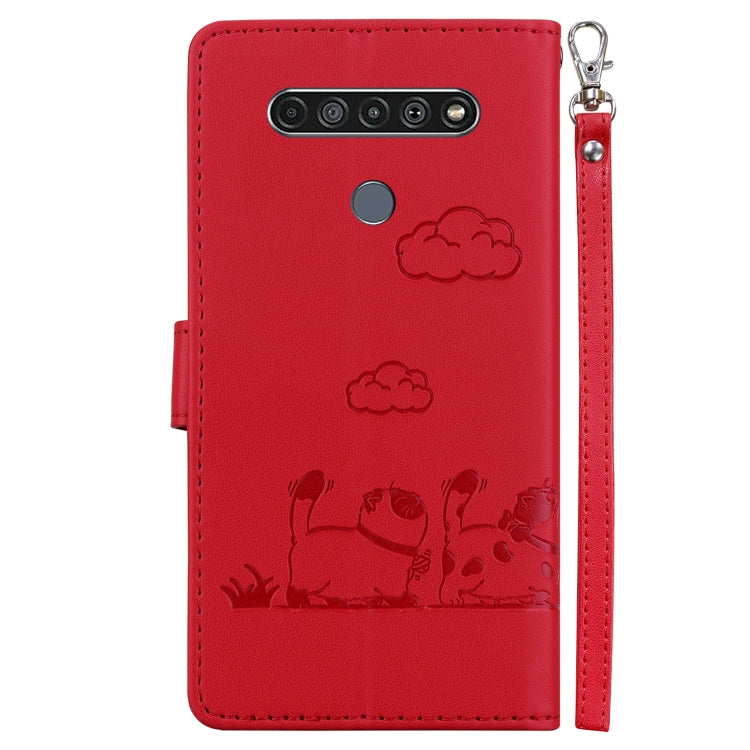 For LG K61 Cute Cats RFID Leather Phone Case