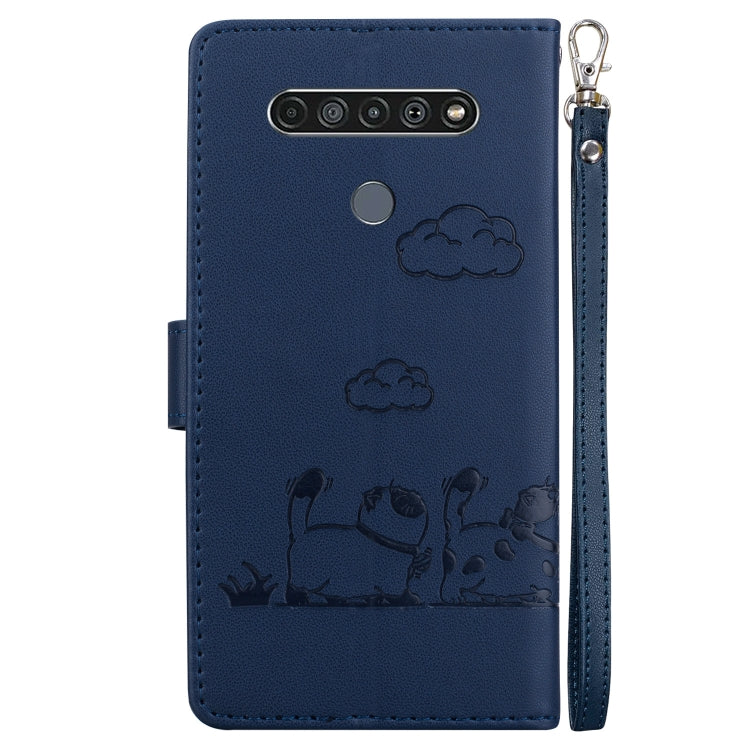 For LG K61 Cute Cats RFID Leather Phone Case