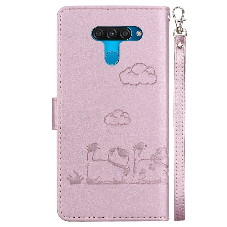 For LG K50 / Q60 Cute Cats RFID Leather Phone Case