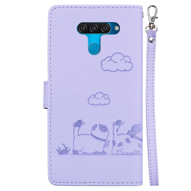 For LG K50 / Q60 Cute Cats RFID Leather Phone Case
