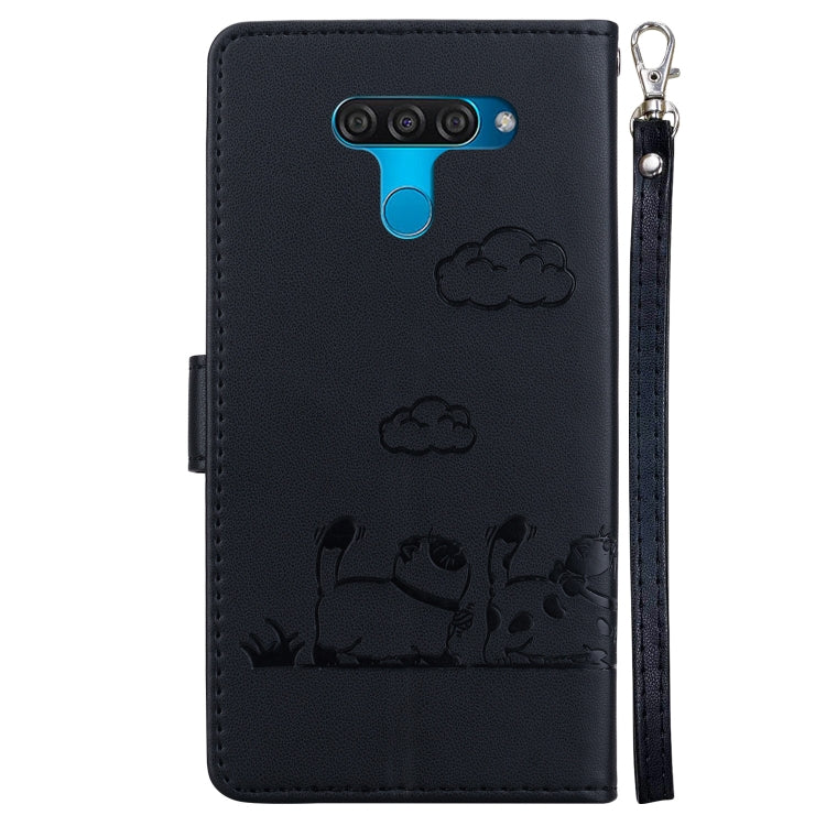 For LG K50 / Q60 Cute Cats RFID Leather Phone Case