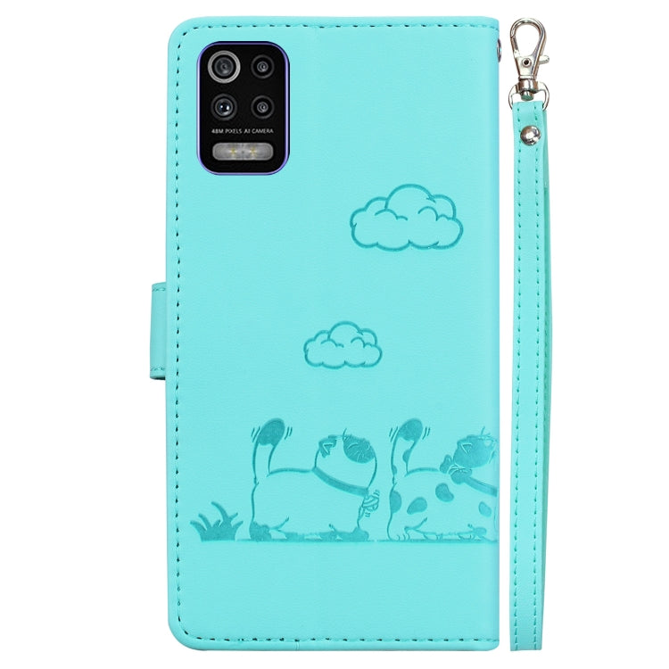 For LG K52 / K62 / Q52 Cute Cats RFID Leather Phone Case