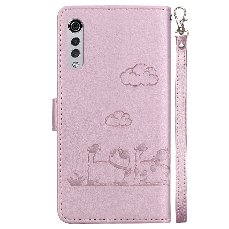 For LG Velvet / G9 4G / G9 5G  Cute Cats RFID Leather Phone Case