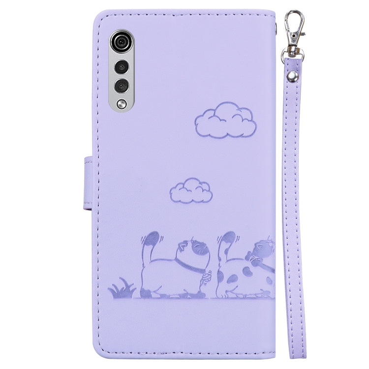 For LG Velvet / G9 4G / G9 5G  Cute Cats RFID Leather Phone Case