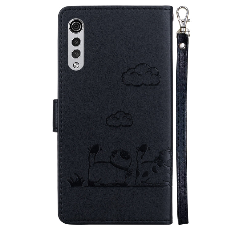 For LG Velvet / G9 4G / G9 5G  Cute Cats RFID Leather Phone Case