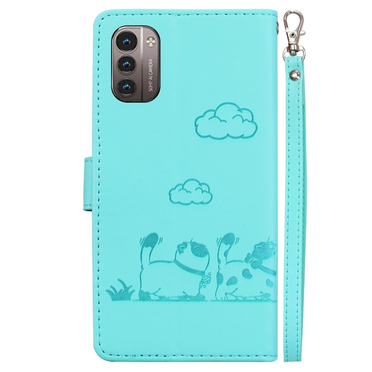 For Nokia G21 / G11 Cute Cats RFID Leather Phone Case