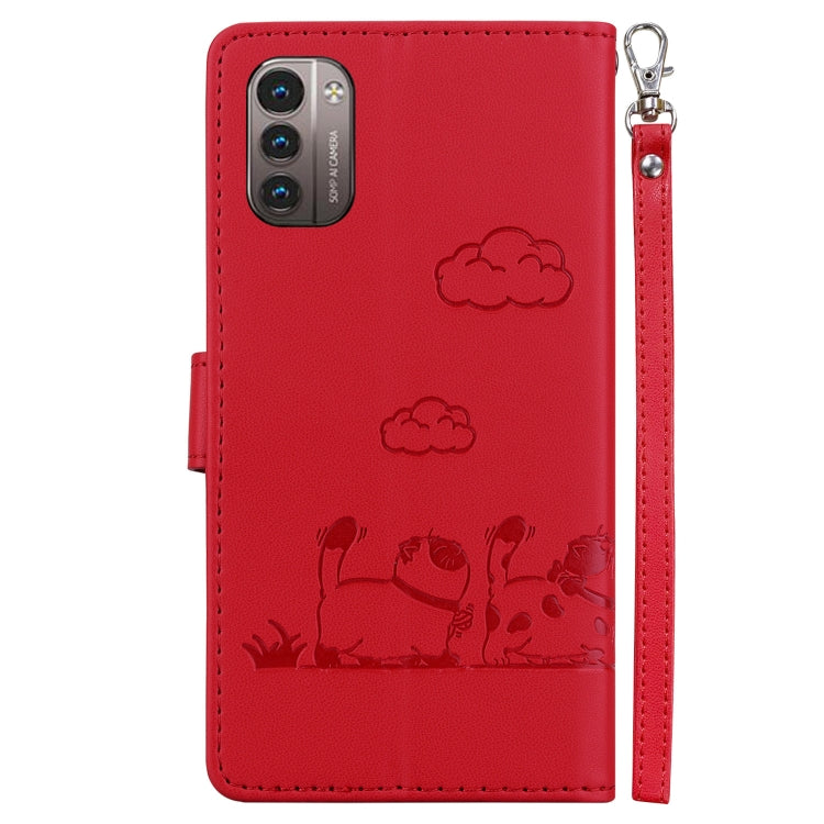 For Nokia G21 / G11 Cute Cats RFID Leather Phone Case