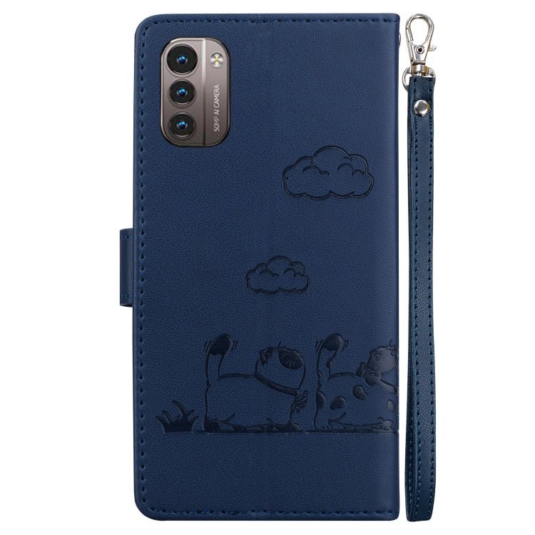 For Nokia G21 / G11 Cute Cats RFID Leather Phone Case