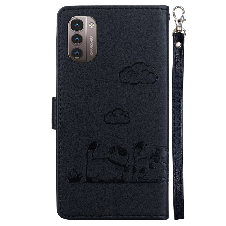 For Nokia G21 / G11 Cute Cats RFID Leather Phone Case