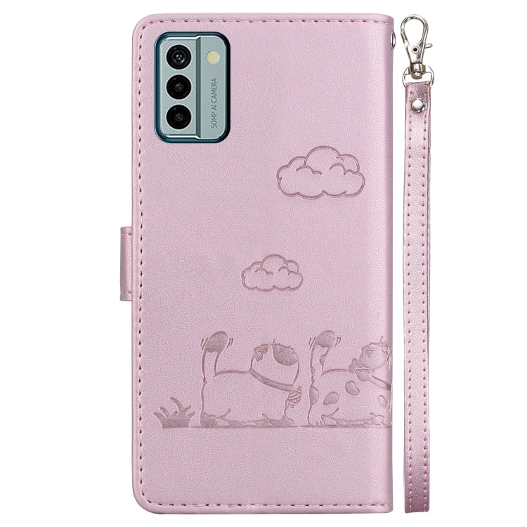 For Nokia G22 Cute Cats RFID Leather Phone Case