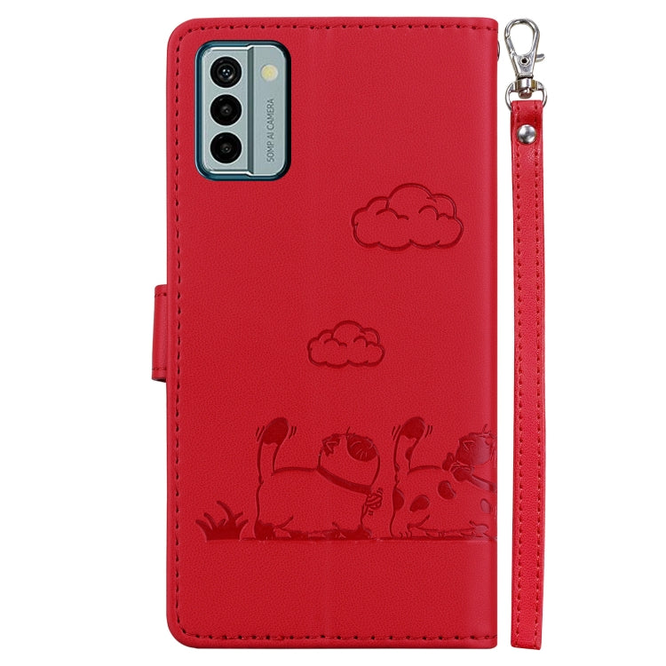 For Nokia G22 Cute Cats RFID Leather Phone Case
