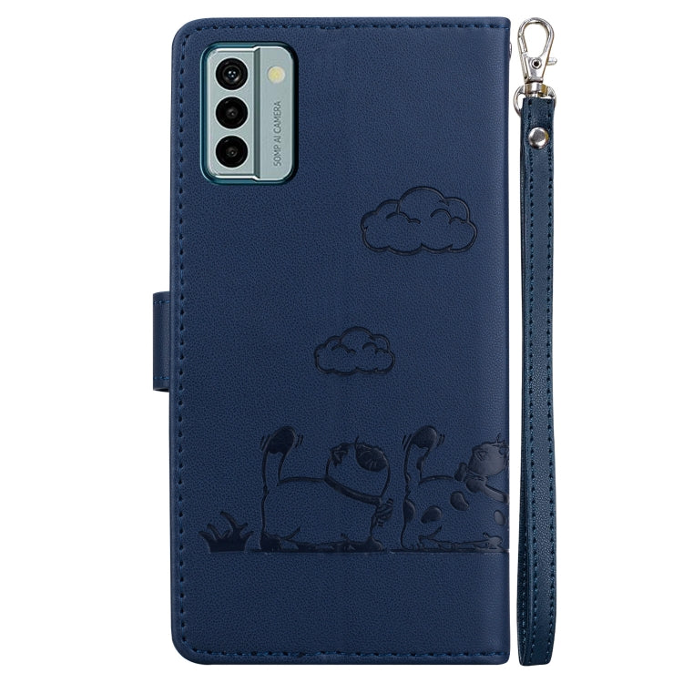 For Nokia G22 Cute Cats RFID Leather Phone Case
