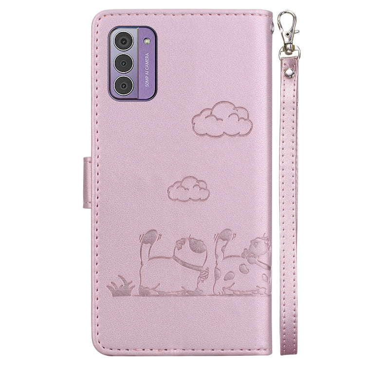 For Nokia G42 Cute Cats RFID Leather Phone Case