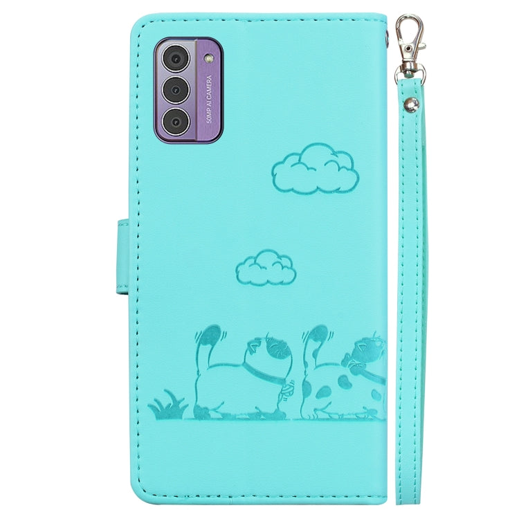 For Nokia G42 Cute Cats RFID Leather Phone Case