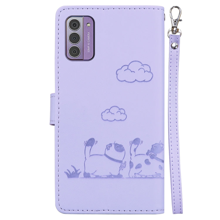 For Nokia G42 Cute Cats RFID Leather Phone Case
