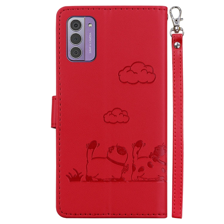For Nokia G42 Cute Cats RFID Leather Phone Case