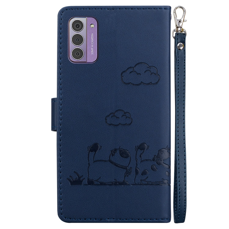 For Nokia G42 Cute Cats RFID Leather Phone Case