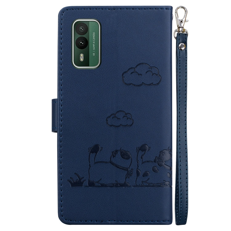 For Nokia XR21 Cute Cats RFID Leather Phone Case