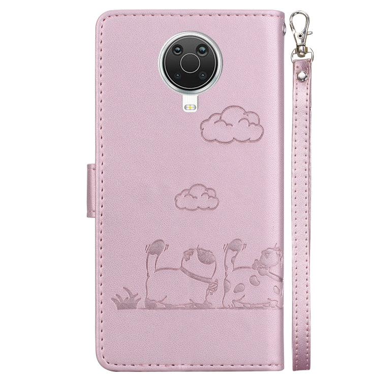For Nokia G10 / G20 Cute Cats RFID Leather Phone Case