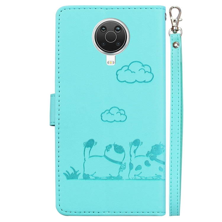 For Nokia G10 / G20 Cute Cats RFID Leather Phone Case