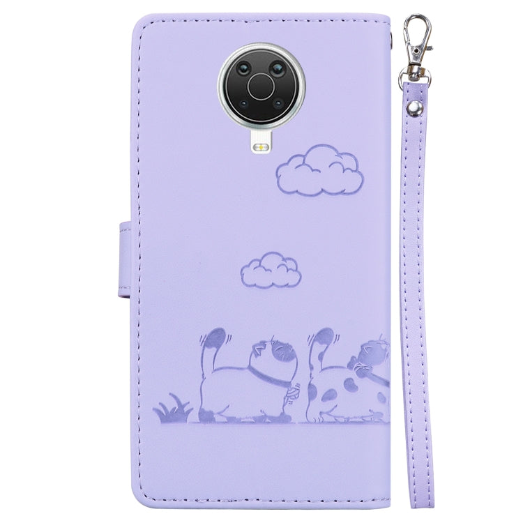 For Nokia G10 / G20 Cute Cats RFID Leather Phone Case
