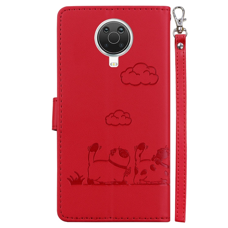 For Nokia G10 / G20 Cute Cats RFID Leather Phone Case