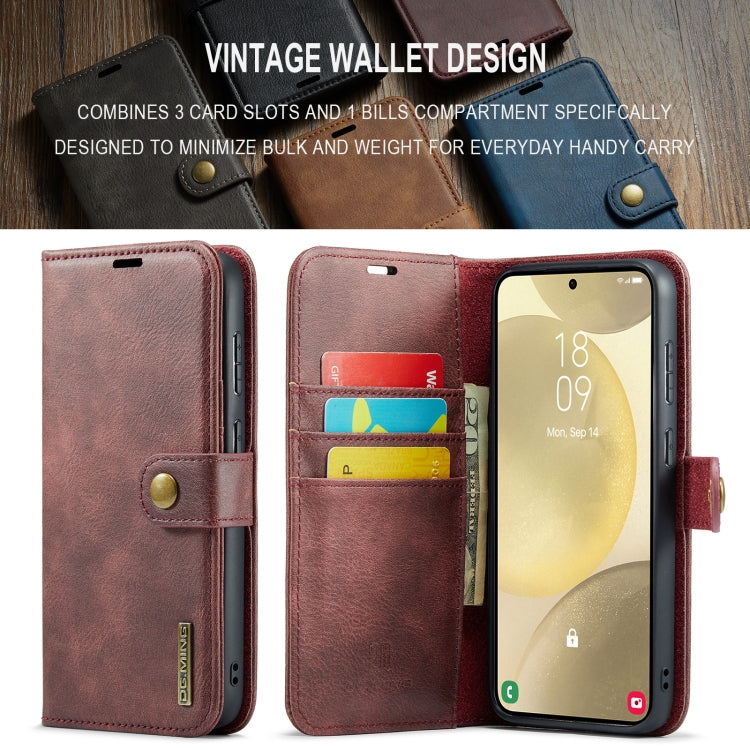 For Samsung Galaxy S24 FE 5G DG.MING Crazy Horse Texture Detachable Magnetic Leather Case