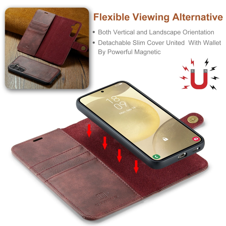 For Samsung Galaxy S24 FE 5G DG.MING Crazy Horse Texture Detachable Magnetic Leather Case