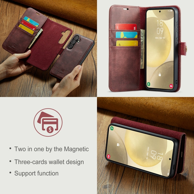 For Samsung Galaxy S24 FE 5G DG.MING Crazy Horse Texture Detachable Magnetic Leather Case