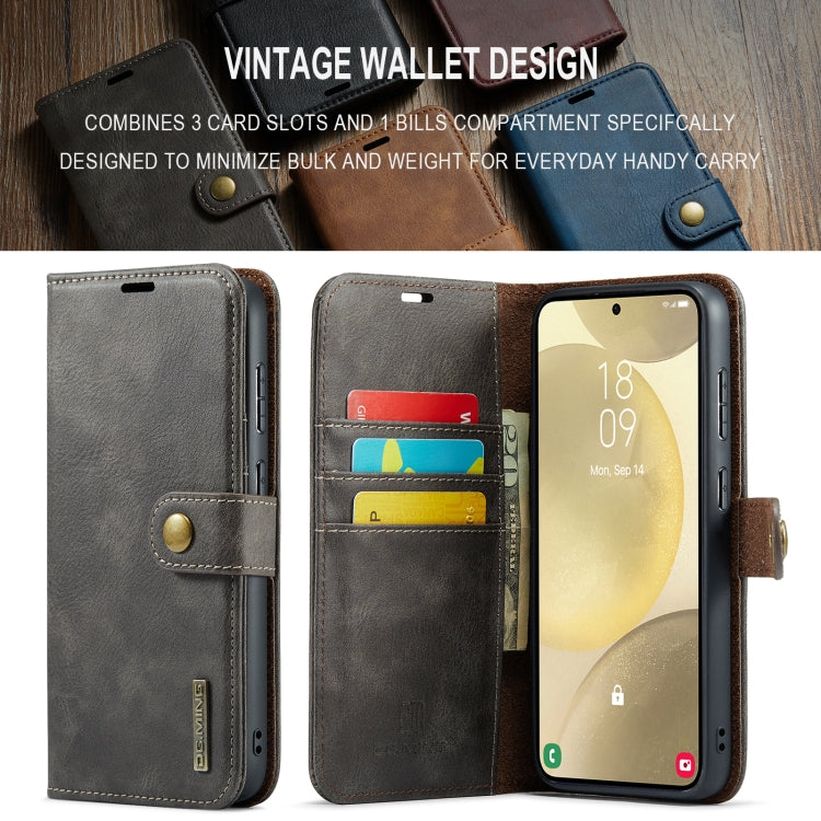 For Samsung Galaxy S24 FE 5G DG.MING Crazy Horse Texture Detachable Magnetic Leather Case