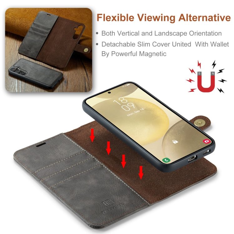 For Samsung Galaxy S24 FE 5G DG.MING Crazy Horse Texture Detachable Magnetic Leather Case