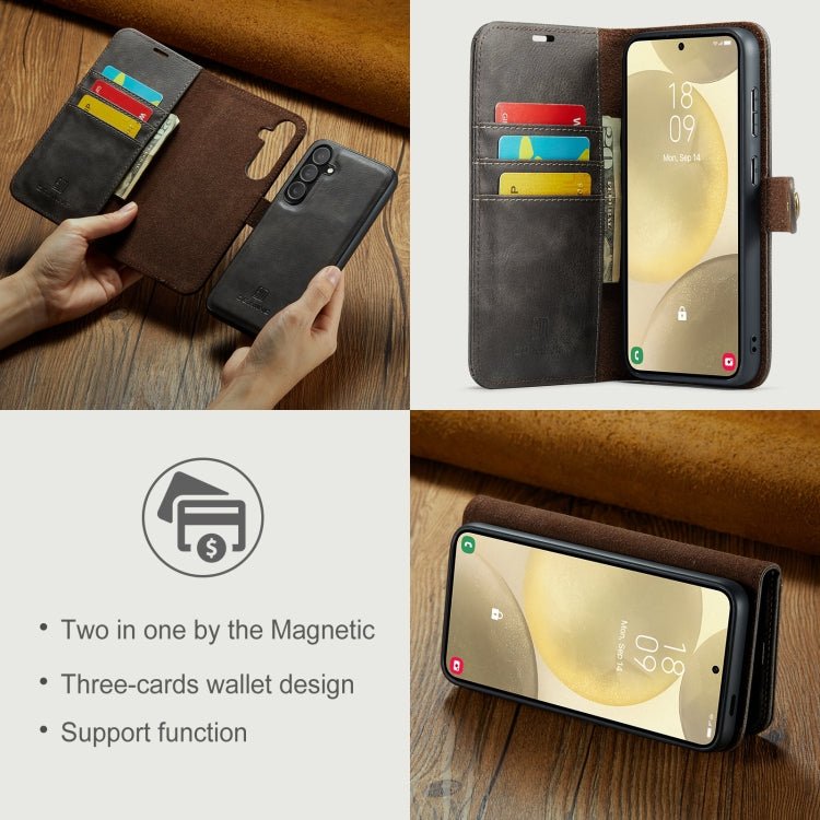 For Samsung Galaxy S24 FE 5G DG.MING Crazy Horse Texture Detachable Magnetic Leather Case