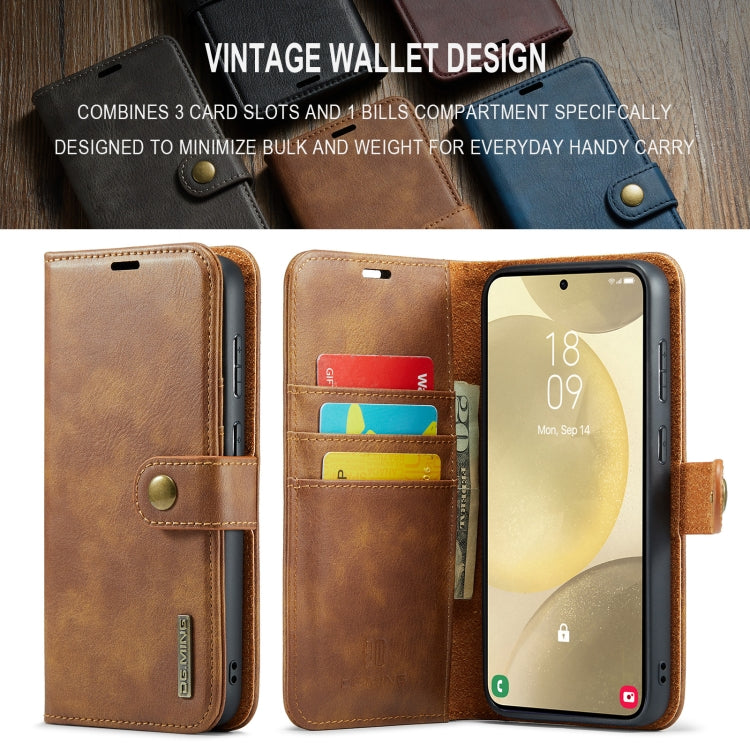 For Samsung Galaxy S24 FE 5G DG.MING Crazy Horse Texture Detachable Magnetic Leather Case
